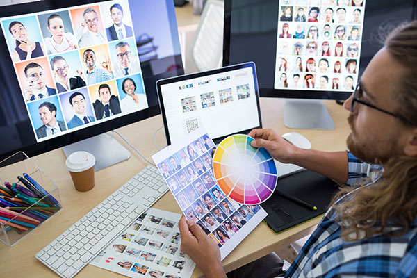 Designer at his desk