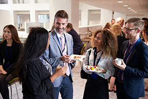 People networking over lunch